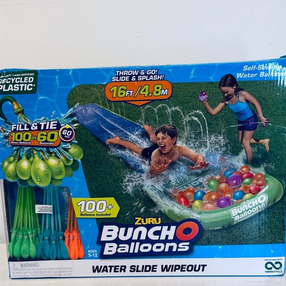 Bunch O Balloons Water Slide Wipeout - Blue and Green NIB - Picture 8 of 8